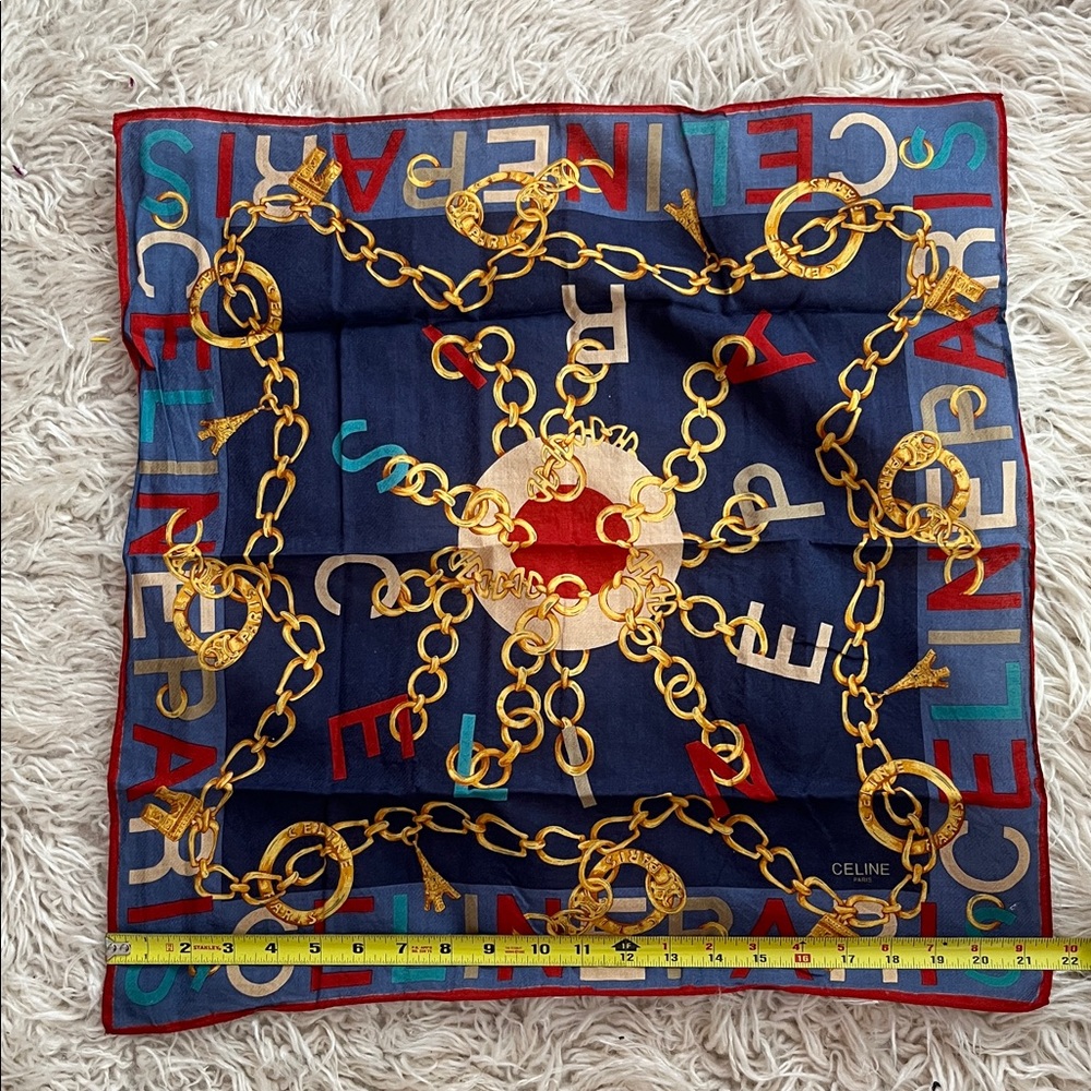 Celine Multicolor Chain Motif Scarf